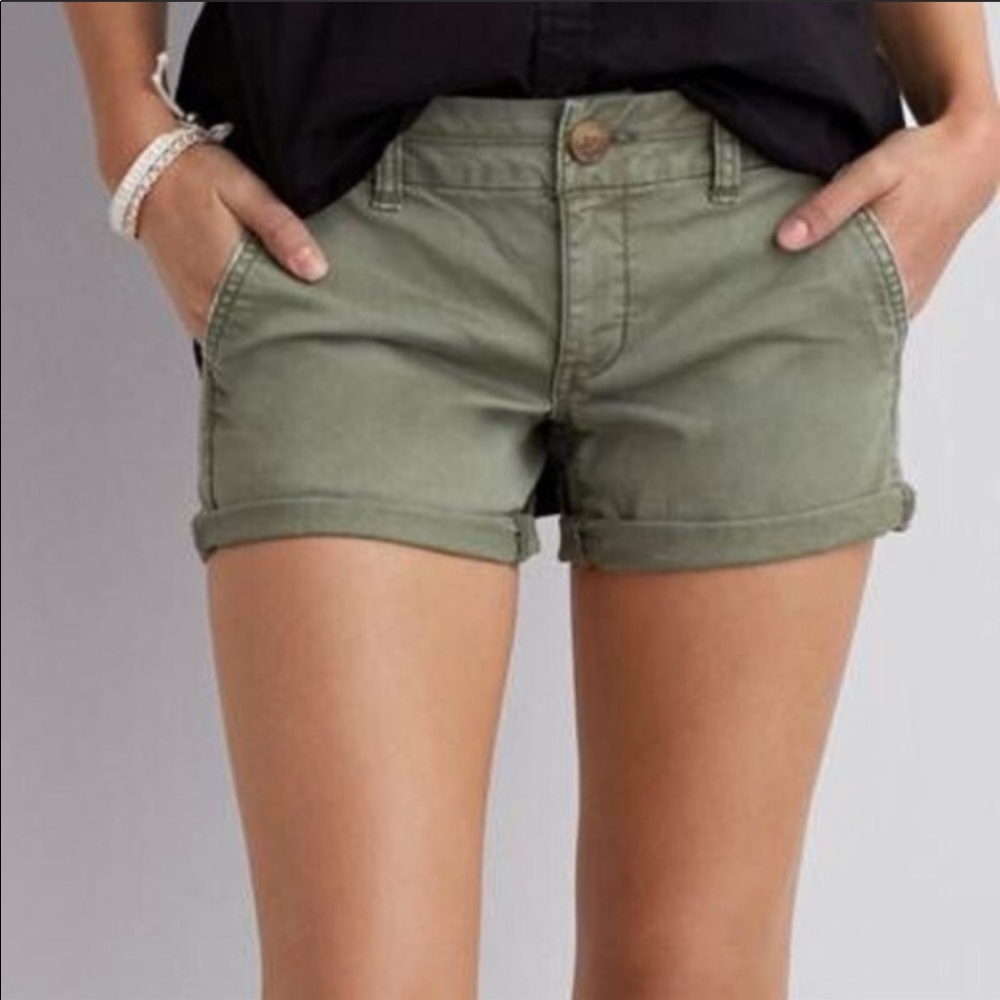 American Eagle Twill MIDI Shorts